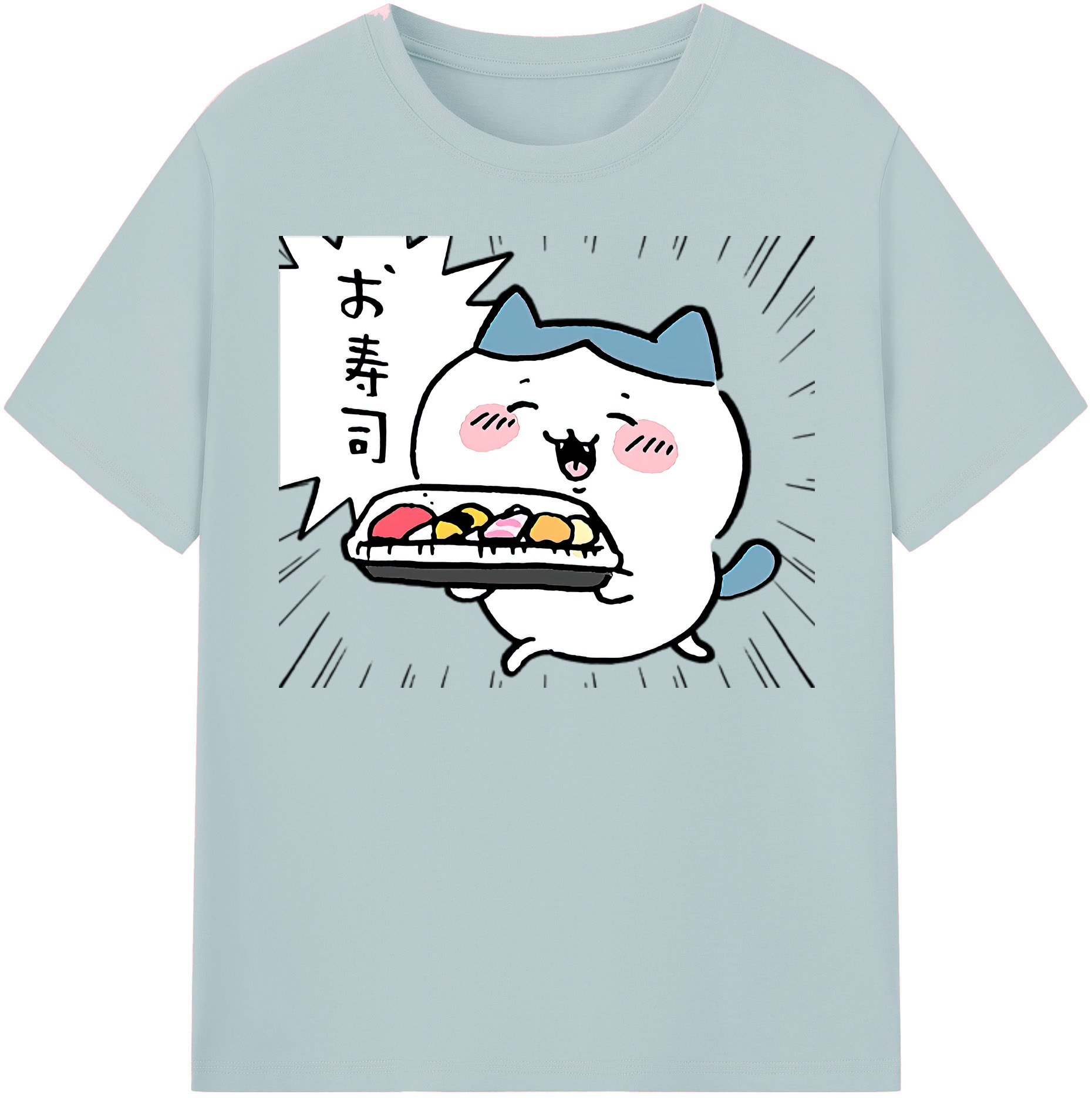 （画像用） ちいかわ ハチワレ Chii-kawa hachiware 綿100％半袖Tシャツ（フロントプリント）